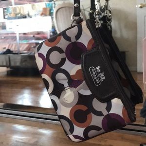 Multicolored Coach Wristlet
